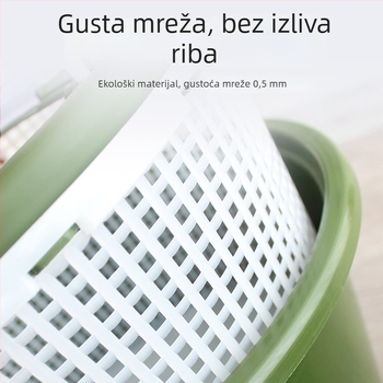 Prijenosna kofa za živu ribu s oksigenacijom, za vanjski ribolov – višestruka namjena, plastična