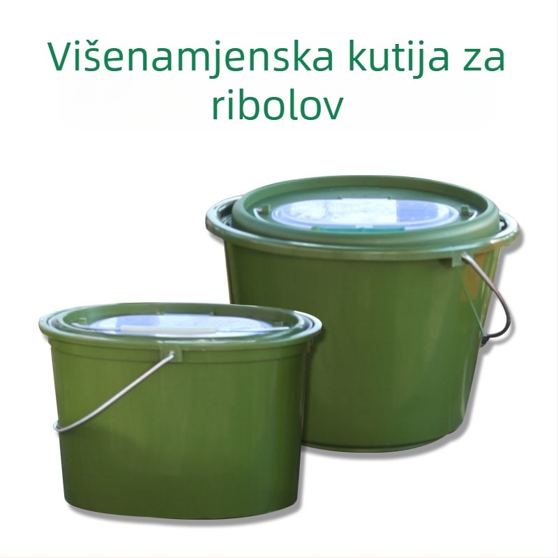 Prijenosna kofa za živu ribu s oksigenacijom, za vanjski ribolov – višestruka namjena, plastična