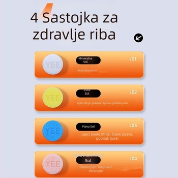Yee sterilizirajuća sol za ukrasne ribe – plastična akvarijska sol s dezinfekcijskim svojstvima