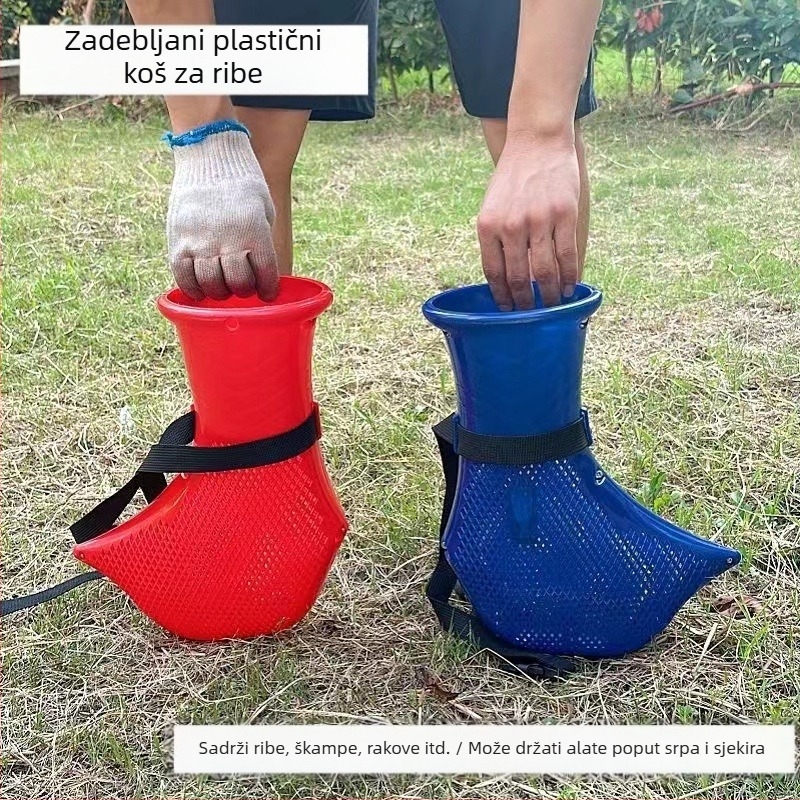 Višenamjenski koš za ribolov i prikupljanje: koš za ribe, koš za škampe, nož za drva, kosa, kutija za alate, čelično-plastična konstrukcija, morski koš s kosim remenom, mali stražnji koš