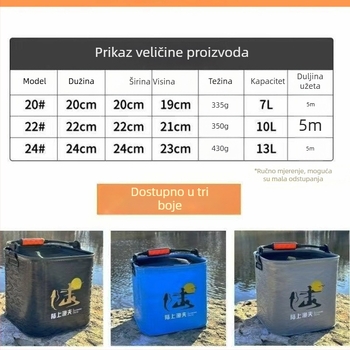 Sklopiva EVA kanta za žive ribe s mrežom, prijenosna i prozračna, integrirana kanta za ribolov