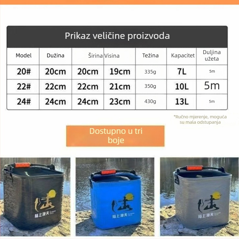 Sklopiva EVA kanta za žive ribe s mrežom, prijenosna i prozračna, integrirana kanta za ribolov
