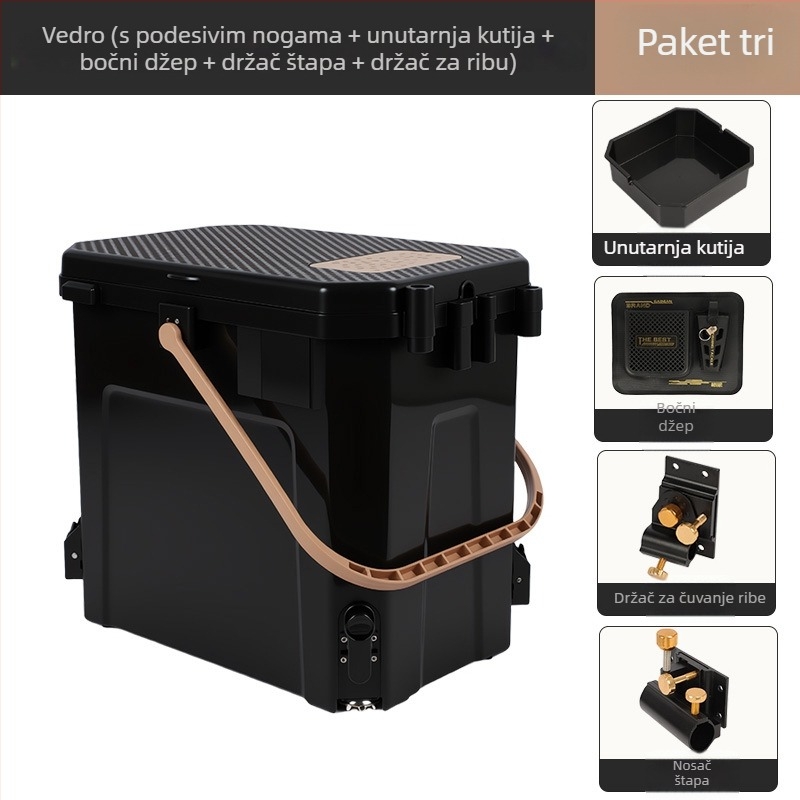 Kompletan set ribarske kante i kutije za divlji ribolov, model 2025, kutija za žive ribe