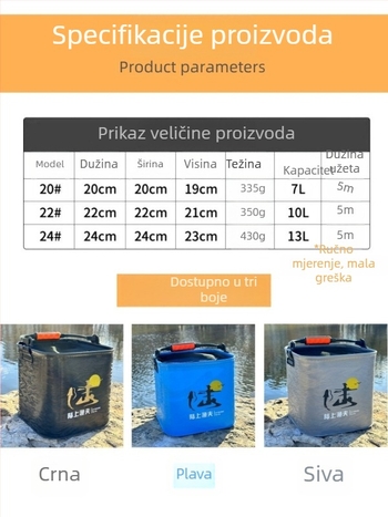 EVA kanta za žive ribe, prijenosna, sklopiva s mrežom, prozračna