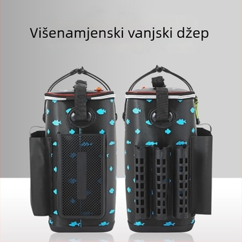 Vedro EVA za žive ribe s bočnim džepom, integrirani oblik, podignuti dizajn, kompatibilno s štapom — Land War Brigade