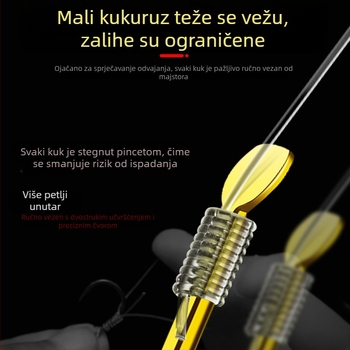 Meiou ribarska kuka — dvostruka kuka, zlatni omotač, s bodljom, spremna veza