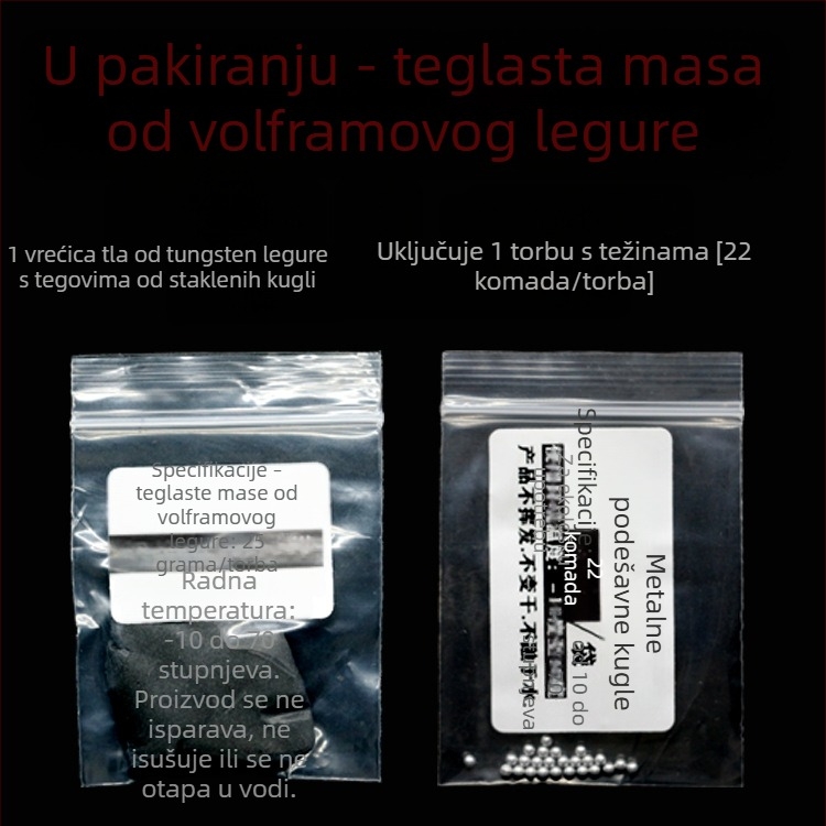 Wolframov legura za ribolov – set (Materijal: wolframova legura; Marka: Hunting and fishing products; Pakiranje: set)