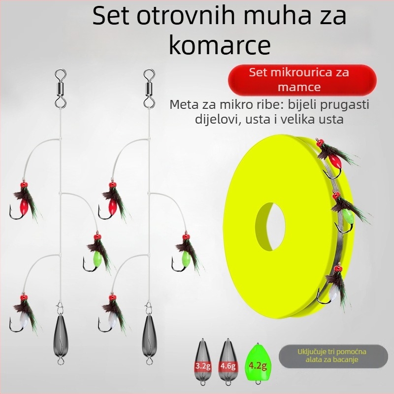 Set mamaca s dvostrukim udicama za ribolov u potoku