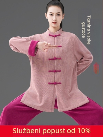 Tai Chi uniforma za jesen-zimu, unisex, s flisom, debela trenirka za vježbanje