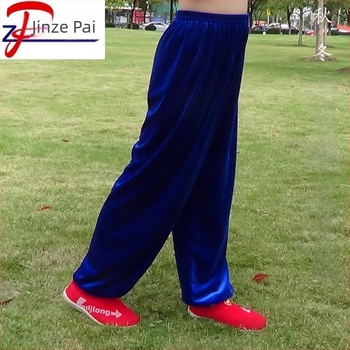 Dječje Tai Chi hlače zimi od baršunastog materijala, tople i debele, vanjski 95% poliester, podstava 100% poliester, za Tai Chi, borilačke vještine, trčanje