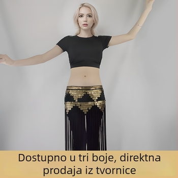 Haljina za trbušni ples s perlicama i resicama, Spandex tkanina, 70–80% Spandex sadržaja, za žene, proljeće 2023