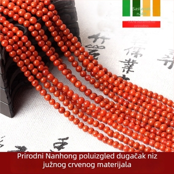 Prirodne južno crvene ahat perle - poluproizvodi, plamen crveni kristal, DIY dodaci