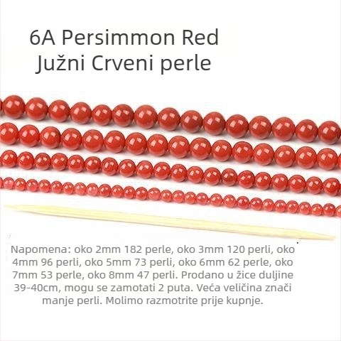 Prirodne južno crvene ahat perle - poluproizvodi, plamen crveni kristal, DIY dodaci