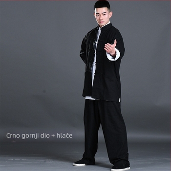 Lanena Tai Chi uniforma, dugi rukav, unisex, odjeća za borilačke vještine