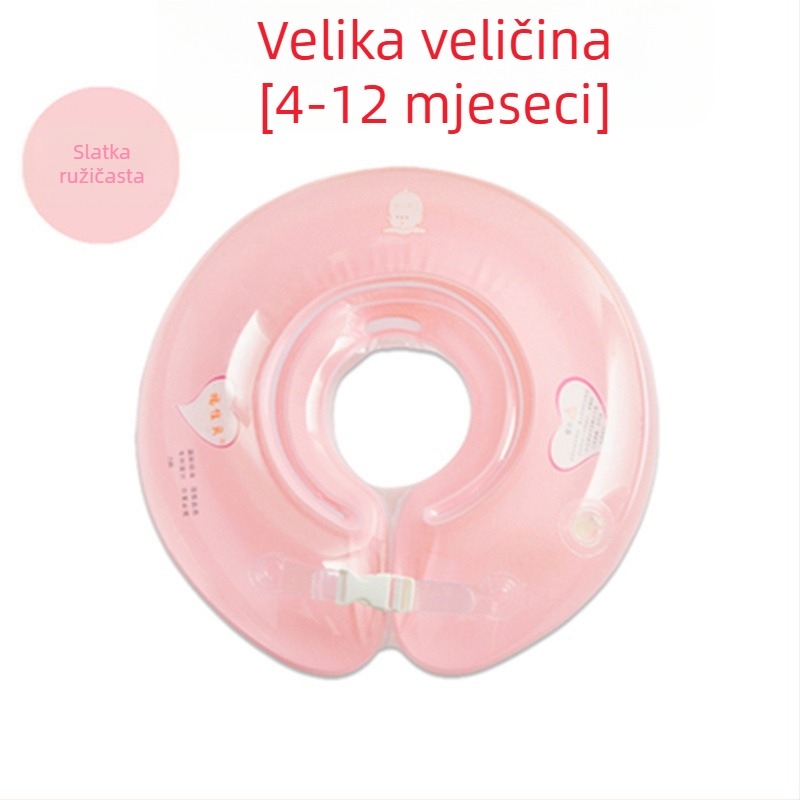 Bebin plivački prsten za vrat, podesiv, napuhan, dvostruki sloj