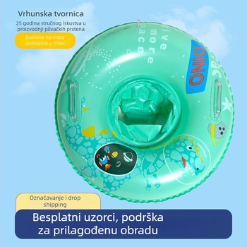 Dječji plivački prsten s životinjskim uzorkom (dinosaurus, sirena, ajkula); ekološki prihvatljiv PVC, debljina 0,18 mm, ručno napuhivanje