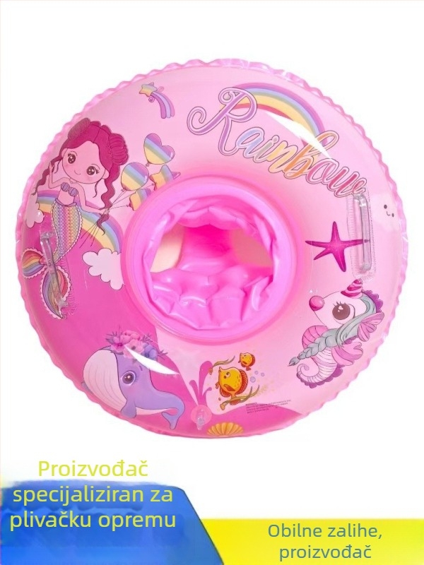 Dječji plivački prsten s životinjskim uzorkom (dinosaurus, sirena, ajkula); ekološki prihvatljiv PVC, debljina 0,18 mm, ručno napuhivanje