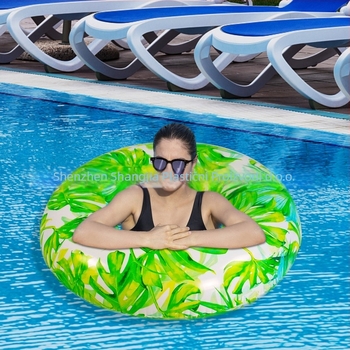 Nafukivani plivački prsten s motivom lišća vrbe – ekološki PVC, debljina 0,22 mm, print lišća, za bazen, za odrasle