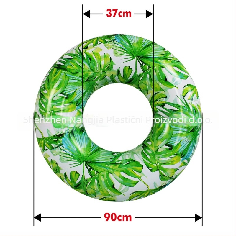 Nafukivani plivački prsten s motivom lišća vrbe – ekološki PVC, debljina 0,22 mm, print lišća, za bazen, za odrasle