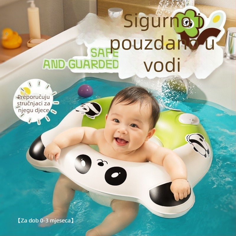 Plivački prstenovi za bebe i malu djecu, jedinstven sustav napuhavanja pritiskom, mekani elastični debeli plivački prsten, crtić uzorak, ekološki PVC