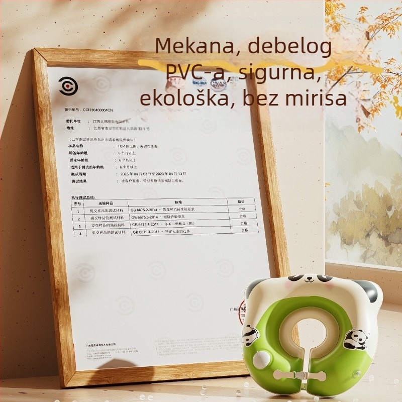 Plivački prstenovi za bebe i malu djecu, jedinstven sustav napuhavanja pritiskom, mekani elastični debeli plivački prsten, crtić uzorak, ekološki PVC