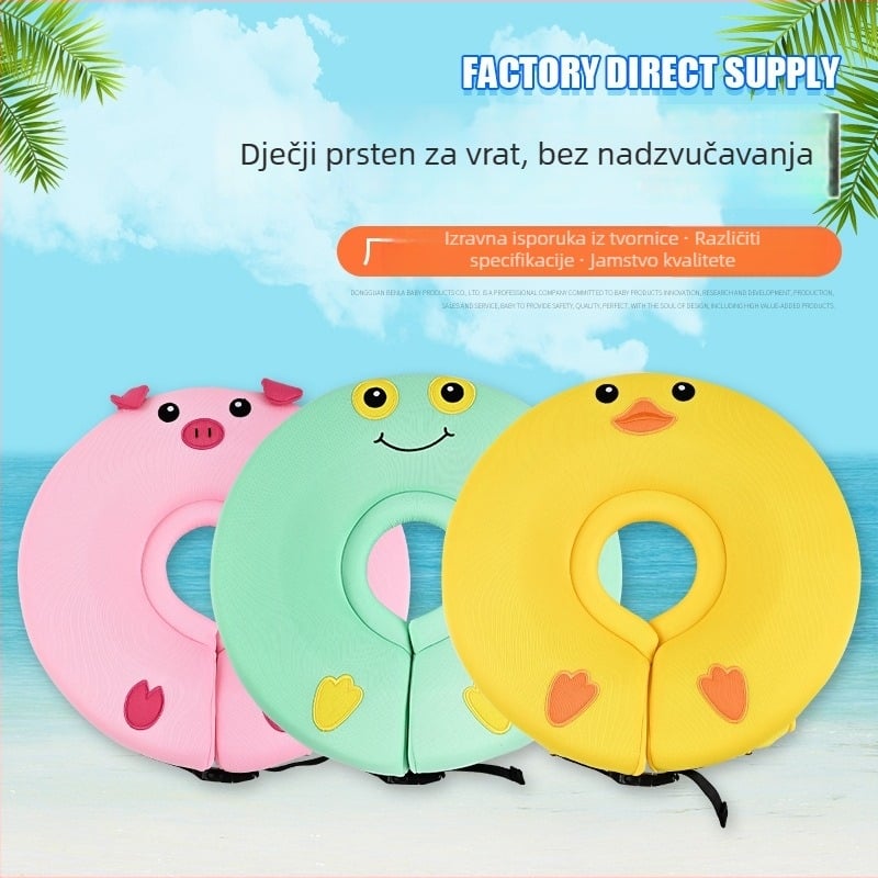 Balenra Plivački prsten za bebe – debeli, bez napuhavanja, s izšivenim uzorkom, 3D ekološki materijal s prozračnim slojem, za plivanje i vodene igre