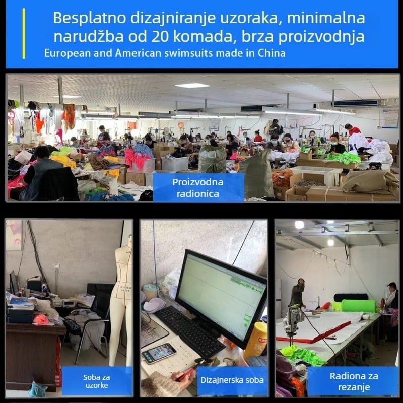 Dvodijelni bikini s visokim strukom, otvorenim leđima, s čeličnom podrškom i jastučićima za grudi