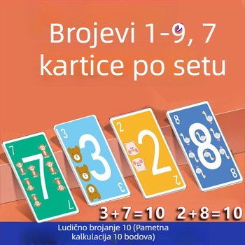 Zhimibeibei papirnate kartice za društvenu igru za razvoj brojčanog osjetila, brojanje i interakciju roditelj-dijete — uzrast 4–14 godina