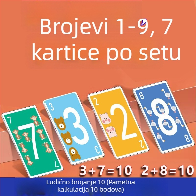 Zhimibeibei papirnate kartice za društvenu igru za razvoj brojčanog osjetila, brojanje i interakciju roditelj-dijete — uzrast 4–14 godina