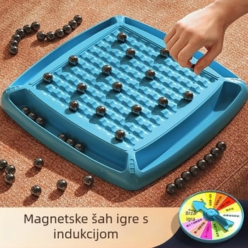 Magnetska bitka šah za djecu i obitelj, opuštajuća zagonetka koja potiče logičko razmišljanje, magnetski elementi, uzrast 4-61+