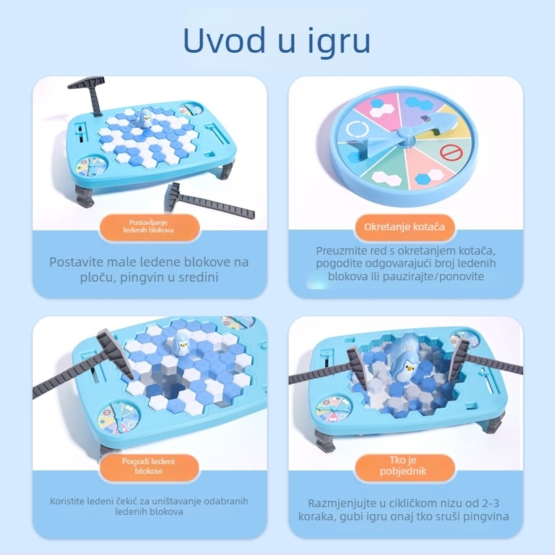 Društvena igra marke Interesting: Klopanje ledenih kocki za spašavanje pingvina, edukativno razmišljanje i koncentracija za djecu, plastični materijal, dobna skupina 4–6, 7–14, 15–35
