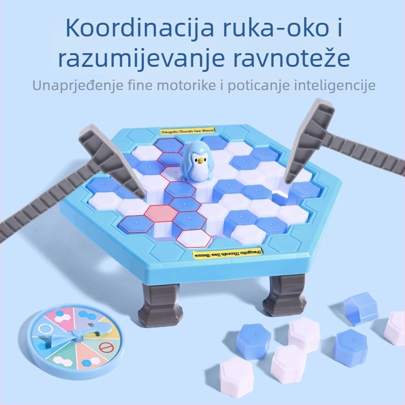 Društvena igra marke Interesting: Klopanje ledenih kocki za spašavanje pingvina, edukativno razmišljanje i koncentracija za djecu, plastični materijal, dobna skupina 4–6, 7–14, 15–35