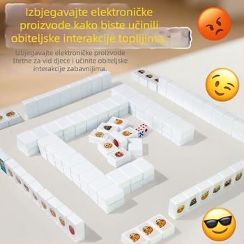Stolna igra s crtanim izrazima i slagalica-spojnice pločica za obiteljsku igru (Materijal: plastika; Kategorija: društvena igra; Dobna skupina: 4–6, 7–14, 36–60, 61+)