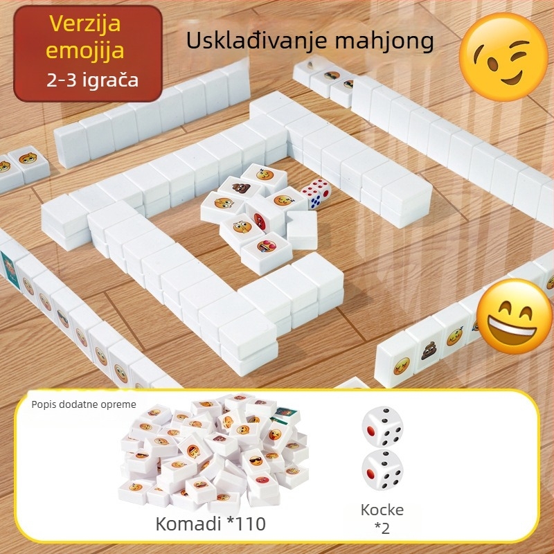 Stolna igra s crtanim izrazima i slagalica-spojnice pločica za obiteljsku igru (Materijal: plastika; Kategorija: društvena igra; Dobna skupina: 4–6, 7–14, 36–60, 61+)