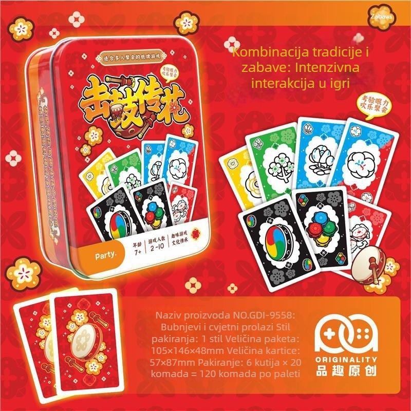 Deluxe kartaška igra za zabavu s debelim sjajnim kartama — Fun branda, društvena kartaška igra za djecu 4–6 godina