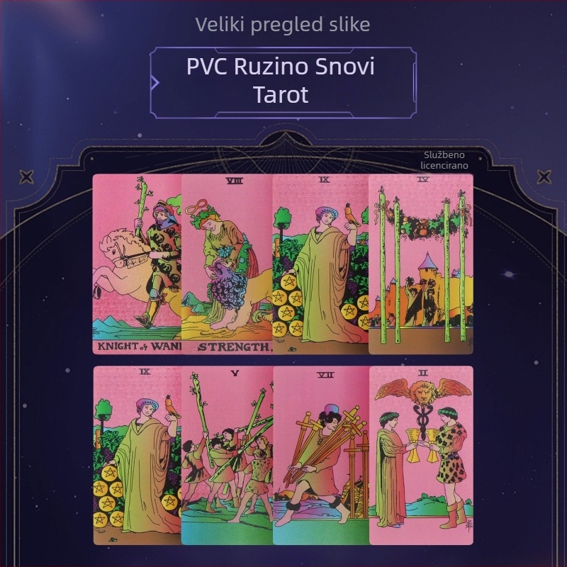 Waite Tarot za početnike - Watt, PET + zlatni folij, karte stolne igre, predviđanje sudbine, 14+
