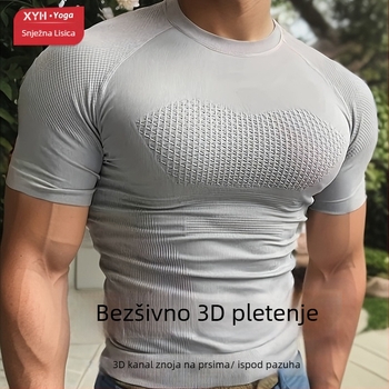 Muška kratka kompresijska majica – najlon, upija vlagu, brzo suši, za trčanje