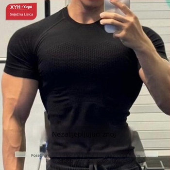 Muška kratka kompresijska majica – najlon, upija vlagu, brzo suši, za trčanje