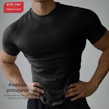 Muška kratka kompresijska majica – najlon, upija vlagu, brzo suši, za trčanje