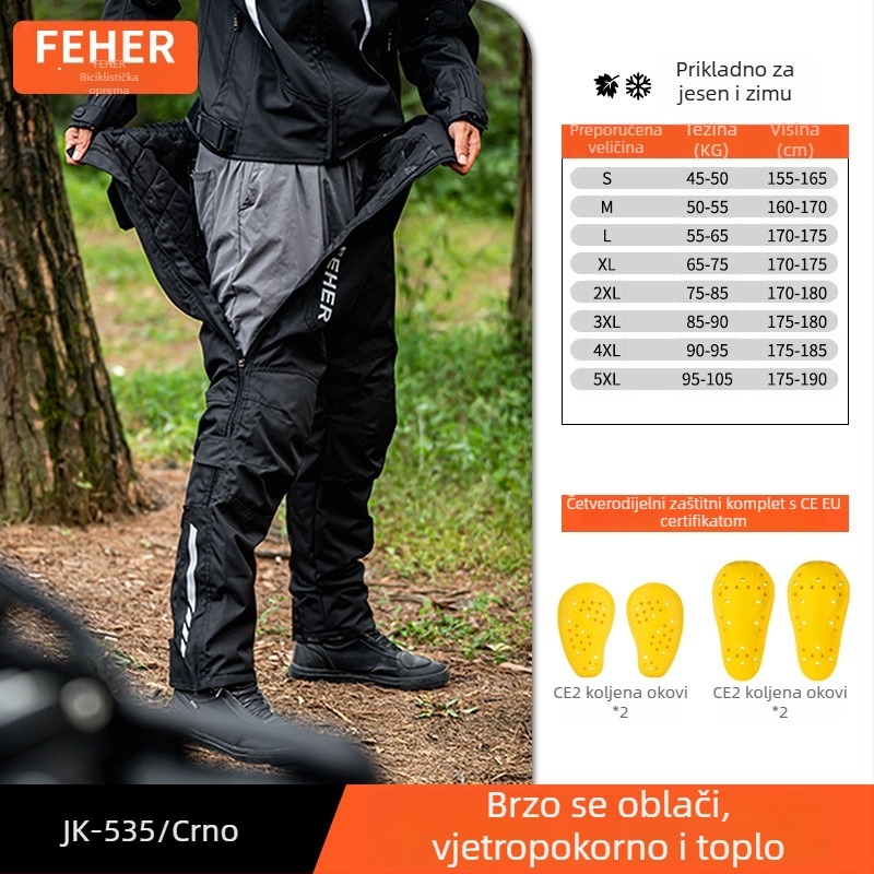Feher unisex hlače za vožnju motociklom – zima, zaštita od padova