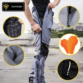 Zimske motociklističke hlače s električnim grijanjem, brzo otpuštanje, vjetro- i vodootporne, 600D Oxford, unisex