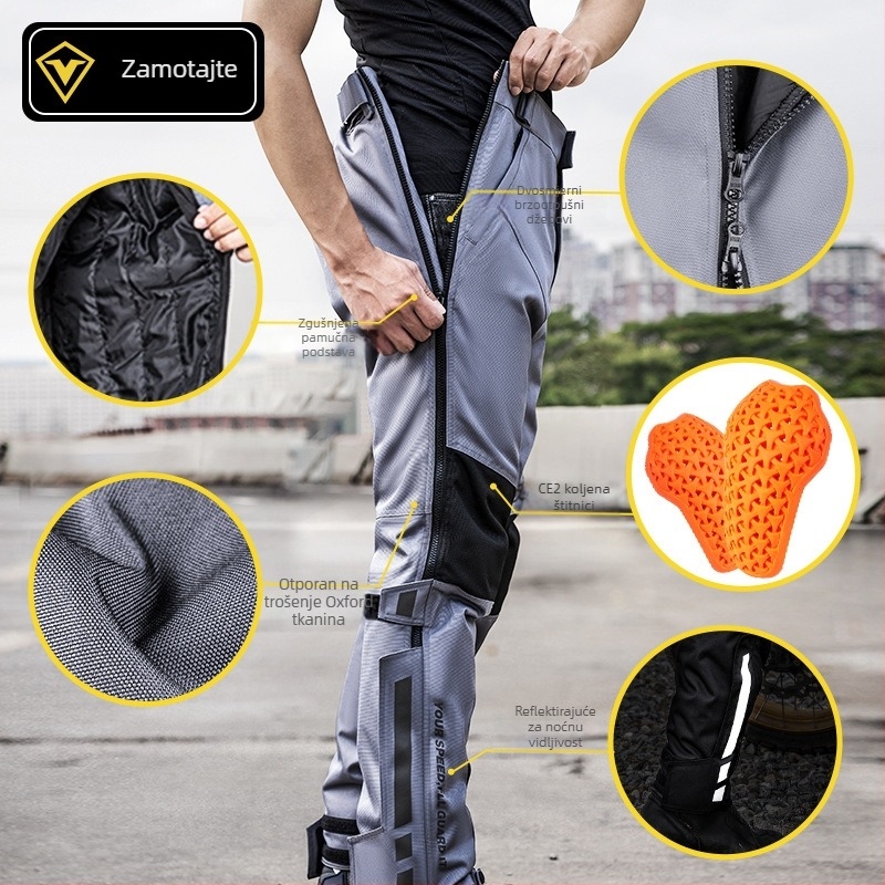 Zimske motociklističke hlače s električnim grijanjem, brzo otpuštanje, vjetro- i vodootporne, 600D Oxford, unisex