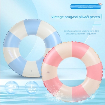 Dječji karirani jednodijelni napuhavajući plivački prsten, PVC debljine 22, podrška ispod pazuha, anti-prevrnutje (za uzrast 3–16 godina)