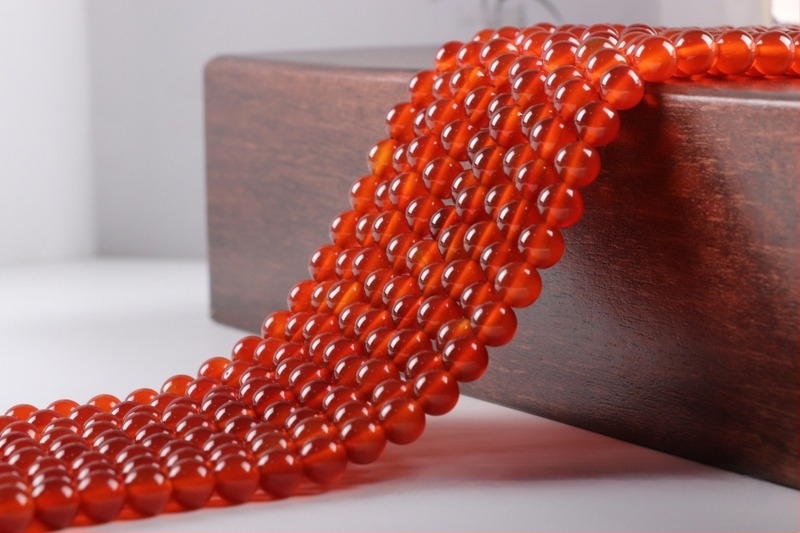 AB+ prirodne crvene agatne kuglice – slobodne perle za DIY nakit, pogodne za narukvice i lančiće, promjer 4–12 mm