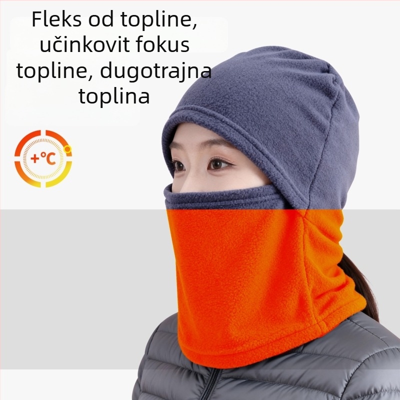Jednokatna topla balaklava kapuljača za zimu – poliester, unisex, zaštita lica za vožnju biciklom i skijanje