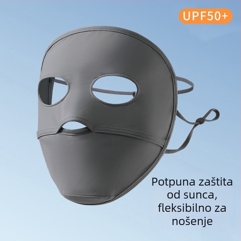 Ženska maska za lice s UV zaštitom, prozračna, potpuno pokrivanje, najlon tkanina, ljeto 2024