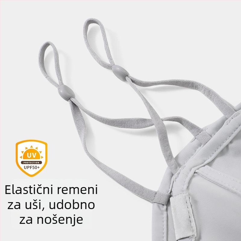 Ženska maska za lice s UV zaštitom, prozračna, potpuno pokrivanje, najlon tkanina, ljeto 2024