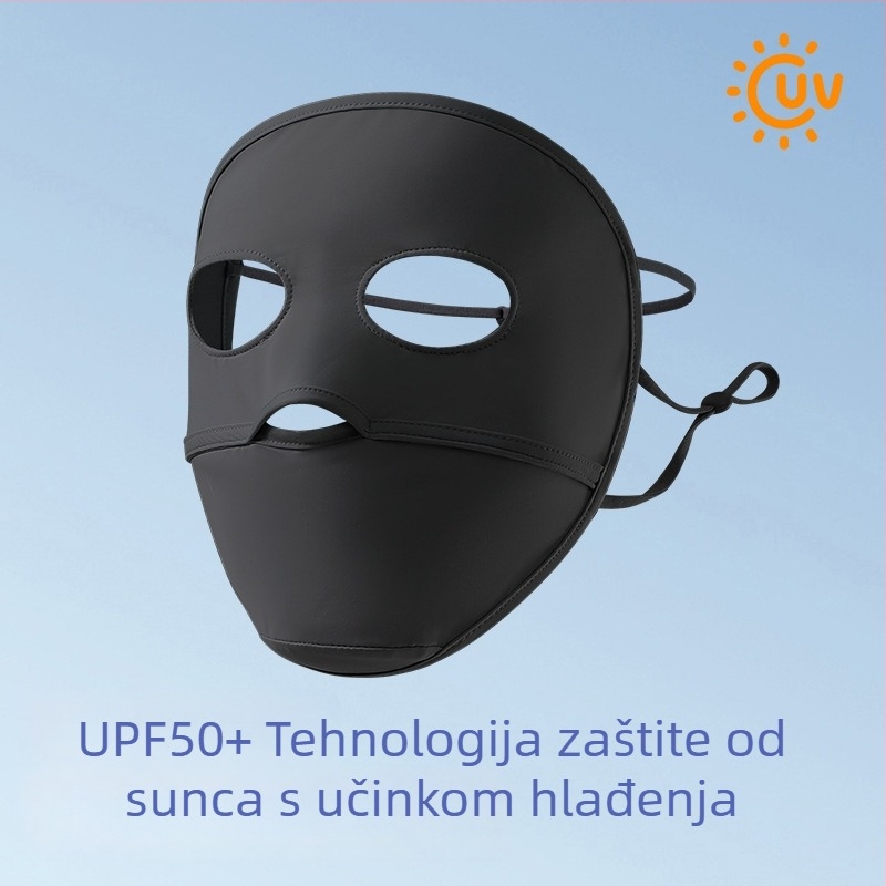 Ženska maska za lice s UV zaštitom, prozračna, potpuno pokrivanje, najlon tkanina, ljeto 2024