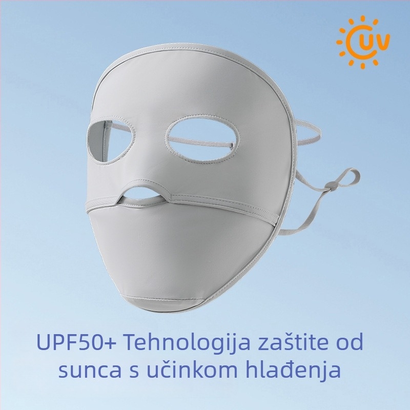Ženska maska za lice s UV zaštitom, prozračna, potpuno pokrivanje, najlon tkanina, ljeto 2024