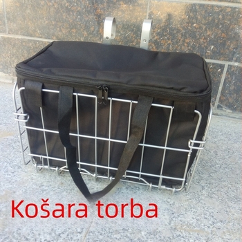 Sklopivi koš za bicikl s poklopcem i platnom podlogom, model 210, kapacitet 0.02